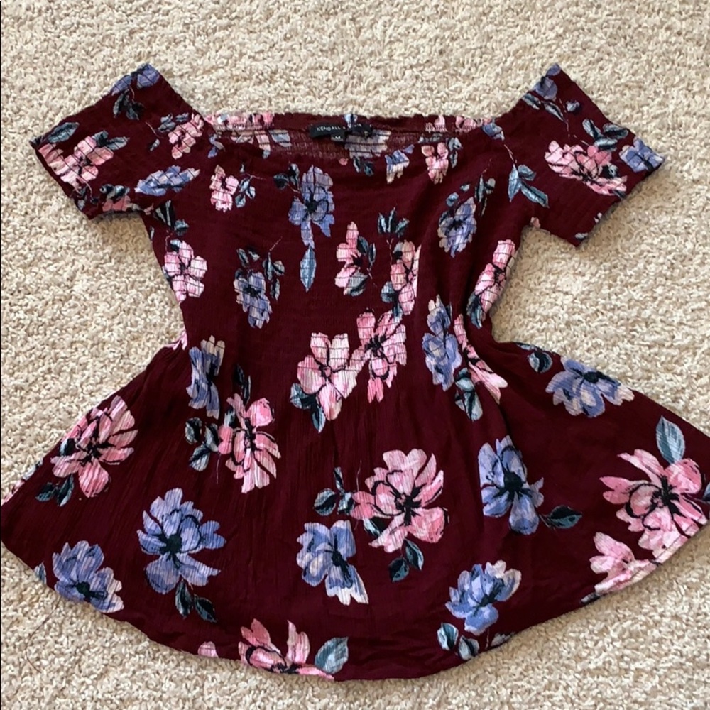RARE Kendall and Kylie floral of the shoulder top!